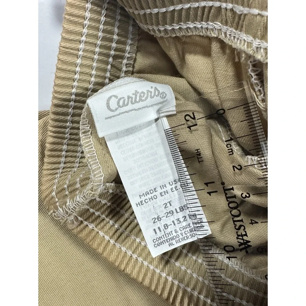 Carter's Playwear‎ Vintage 90's Boy's Pants 2T Khaki 100% Cotton NEW With Tags
